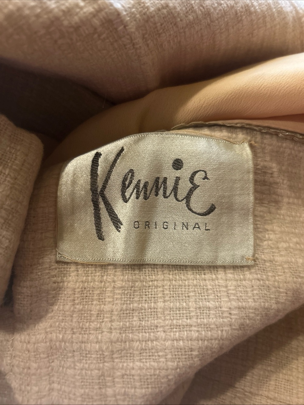 Vintage 50s 60s Women's Taupe Wool-Blend Swing Coat by Kenny originals - Picture 2 of 3